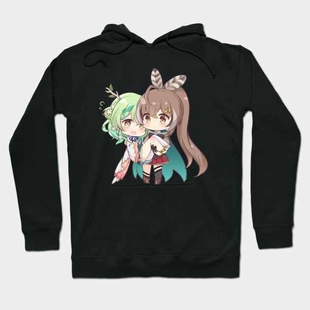 Nanashi Mumei and Ceres Fauna Hoodie by Anatolegooch